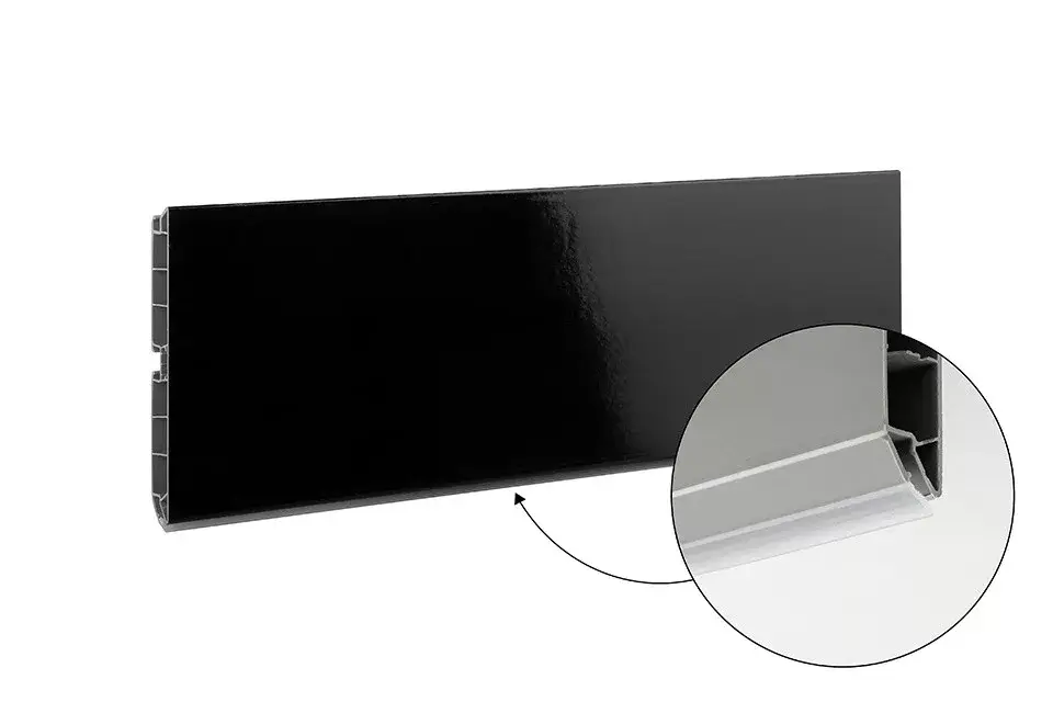 SCILM szokli lábazati takaró előlap 120 mm (4m), fényes fekete Olcsóbb