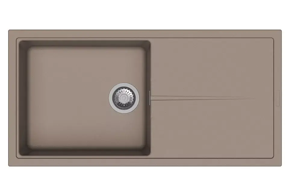 Szuper ajánlat StrongSinks S3 Gránit mosogató Labe 1000, 1000 x 500mm, csepegtetővel, barna