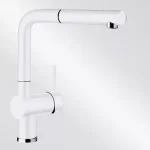 Korlátozott ajánlat BLANCO 516710 Csaptelep Linus-s ragyogó fehér kihúzható zuhany keramik-look