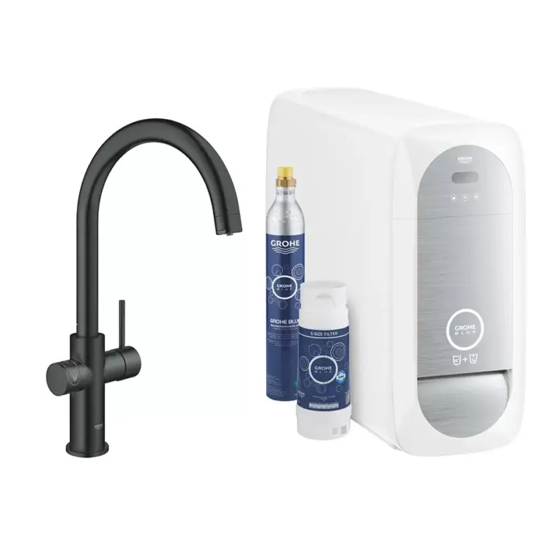 Nézd meg most GROHE 31455KS1 Blue Home Kezdő készlet C-alakú csapcső velvet black - fekete