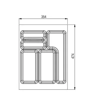 StrongIn Evőeszköztartó 354x474 mm StrongBox szürke Exkluzív ajánlat