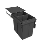 Kiárusítás GOLLINUCCI sortér 580 EVO, 400 mm, 2x29l, szürke, fedél és sín tartozékokkal