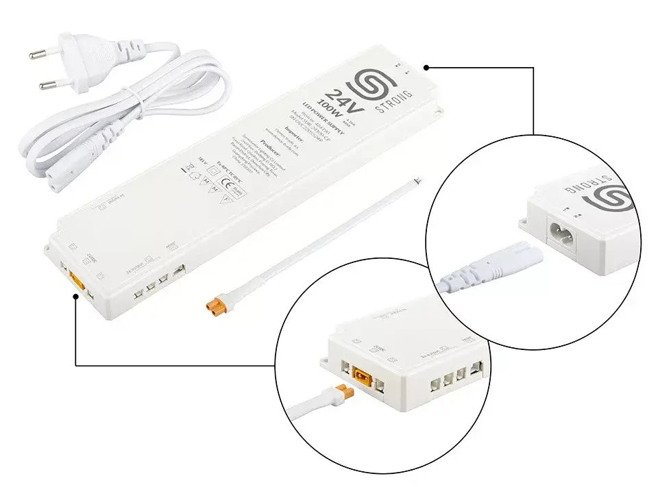 StrongLumio tápegység 24V - 100W (8x mini csatlakozó + 1x 3PIN csatlakozó) Akciós ár