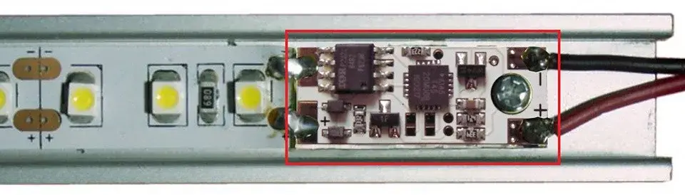 Biztonságos fizetés StrongLumio LED kapcsoló/dimmelő profilba 12/24V LED kijelző nélkül