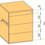Biztonságos fizetés K-BBP konténer TipAer komp.540mm típ.3/vál. 9 (fémfiók,részl.kih.,fo.né.)