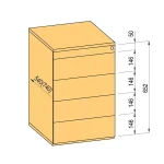 Különleges ajánlat K-BBP konténer TipAer komp.540mm típ.9/vál. 9 (fémfiók,részl.kih.,fo.né.)