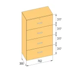 K-BBP R4 típusú irattartó szekrény 762 mm belső szélességre, 1276 mm magasságra Árengedmény