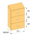 K-BBP Kartotéka typ R3 pro vnitřní šířku 412 mm/540 mm, výška 1076 mm bez tlumen Biztonságos fizetés