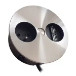 Akció BACHMANN 931.032 Twist USB, 1x 230V, 1x USB-A kettős töltő, rozsdamentes acél