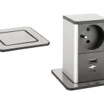 StrongPower PowerUp konnektor, 1x230V, USB A/C töltó, Nemesacél, FR Legkelendőbb