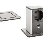 Legjobb ár StrongPower PowerUp konnektor, 1x230V, USB A/C töltó, Nemesacél, Schuko