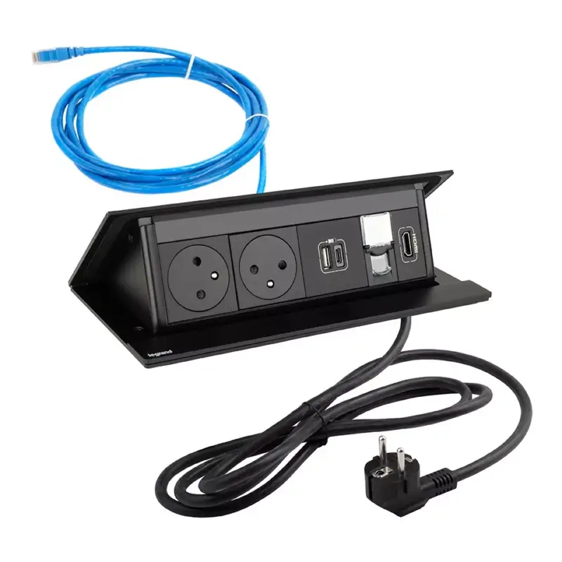 Kihagyhatatlan ajánlat LEGRAND PopUp, 2x230V, 1x USB A/C, 1x RJ45, 1x HDMI, fekete mat