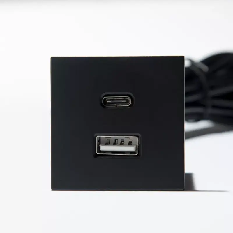 Alacsony ár VersaPick, 1x USB A/C, négyzet alakú, fekete matt