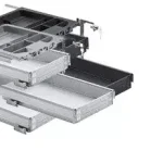 HETTICH 9111130 konténer szett részleges kih.sínnel P2O 392x530 mm alumínium Expressz kézbesítés