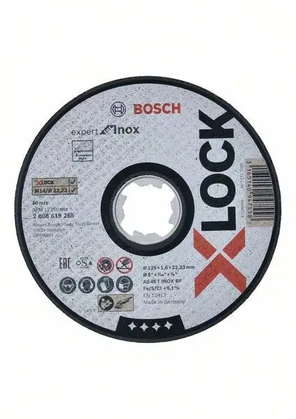 BOSCH 2608619265 X-LOCK řezný kotouč plochý Expert for Inox, 125 × 1,6 mm Vedd meg most