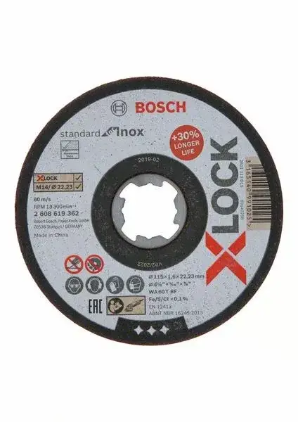 BOSCH 2608619362 X-LOCK řezný kotouč Standard for Inox 115 × 1,6 mm T41 Expressz kézbesítés