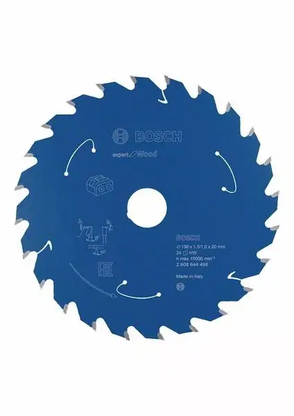 Akció BOSCH 2608644498 Pilový kotouč Expert for Wood pro AKU pily 136×1,5/1×20mm, 24
