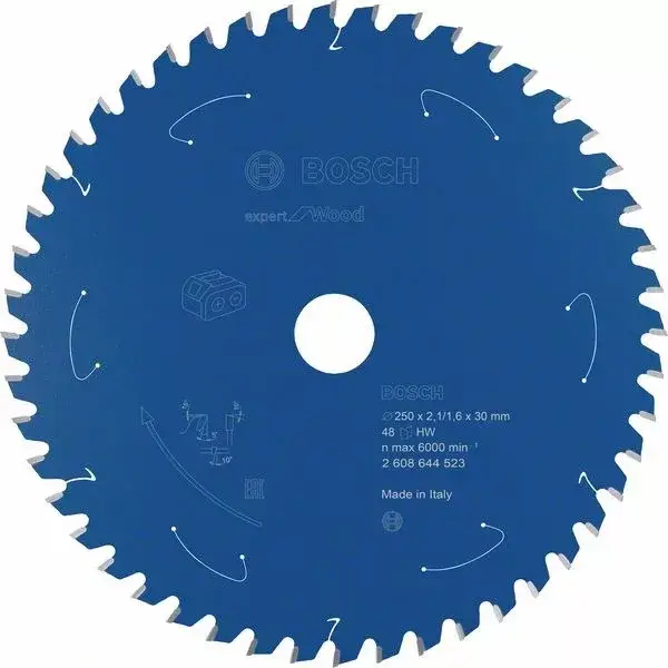 Árcsökkenés BOSCH 2608644523 Pilový kotouč Expert for Wood pro AKU pily 250×2,1/1,6×30mm, 48