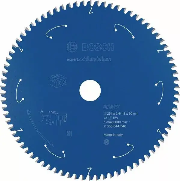 BOSCH 2608644546 Pilový kotouč Expert for Aluminium - AKU pily 254×2,4×30mm, 78 Csak ma