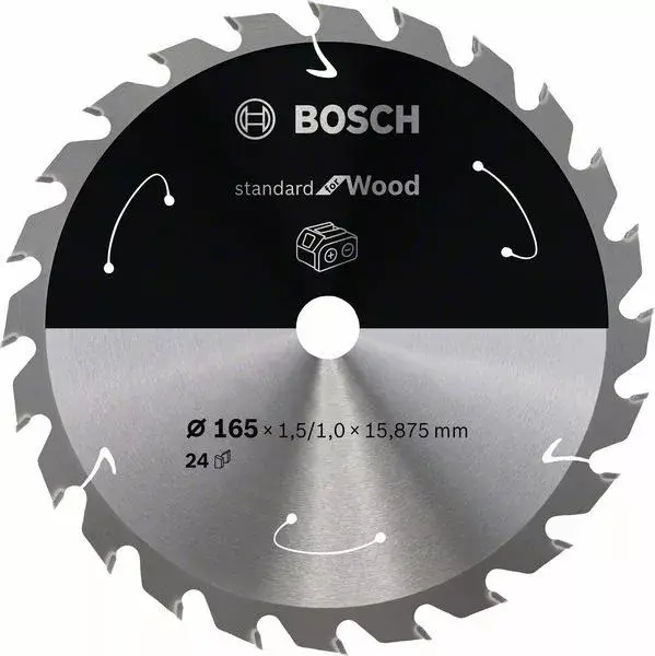 Azonnal elérhető BOSCH 2608837681 Pilový kotouč Standard for Wood pro AKU p. 165×1,5×15,875mm, 24