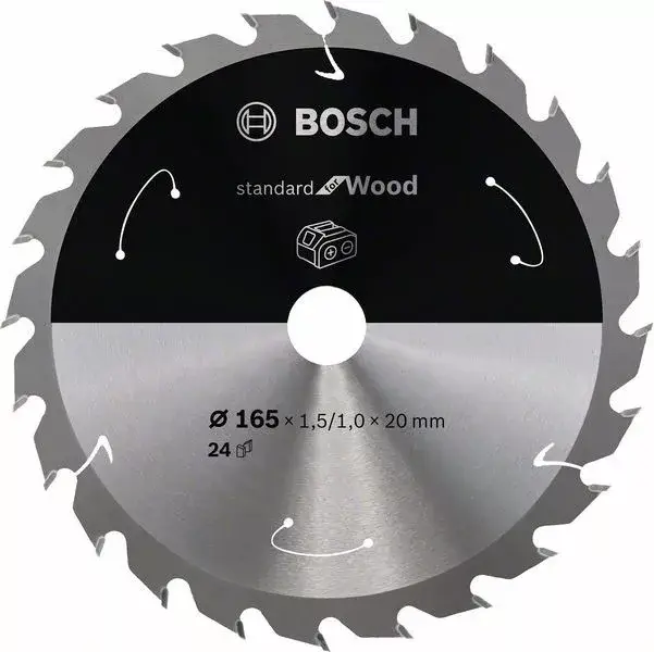 BOSCH 2608837685 Pilový kotouč Standard for Wood pro AKU pily 165×1,5×20mm, 24 Vedd meg most