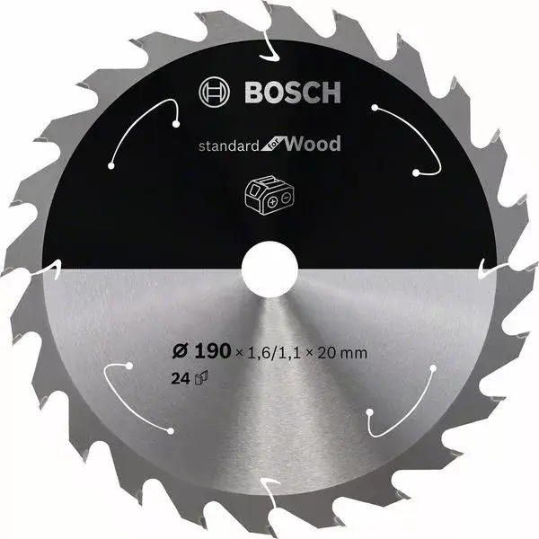 BOSCH 2608837704 Pilový kotouč Standard for Wood pro AKU pily 190×1,6×20mm, 24 Vásárlói kedvenc