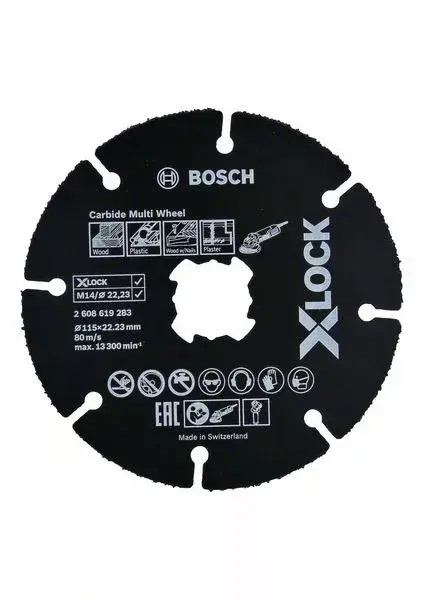BOSCH 2608619368 X-LOCK víceúčelový řezný kot. Carbide Multi Wheel 115 mm, 10 ks Árcsökkenés