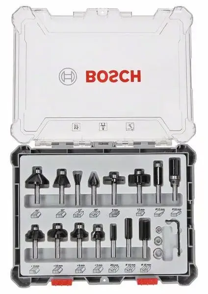 BOSCH 2607017472 15dílná sada fréz se stopkou pr. 8 mm Gyors szállítás