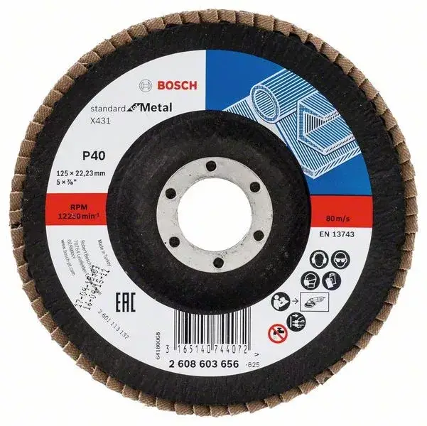 BOSCH 2608603656 Lamelový brusný kotouč X431, Standard for Metal 125 mm, P40 Újdonság
