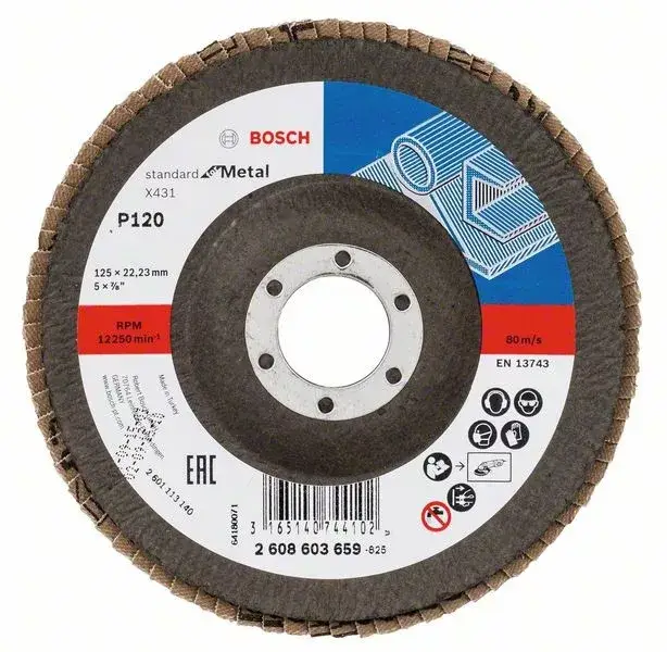Expressz kézbesítés BOSCH 2608603659 Lamelový brusný kotouč X431, Standard for Metal 125 mm, P120