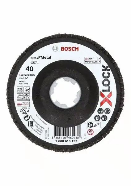 BOSCH 2608619197 Lamelový kotouč Best for Metal X571, lomený, pr. 115 mm, P40 Árcsökkenés