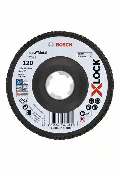 BOSCH 2608619200 Lamelový kotouč Best for Metal X571, lomený, pr. 115 mm, P120 Bestseller