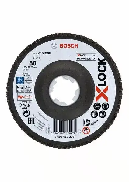 Azonnal elérhető BOSCH 2608619203 Lamelový kotouč Best for Metal X571, lomený, pr. 125 mm, P80