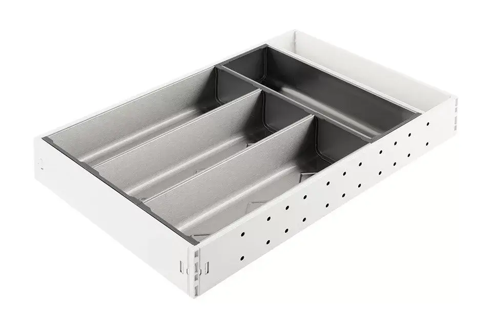 Végkiárusítás StrongMax evőeszköztartó teljes készlet SZ- 276 mm, 450 mm mélység fehér+ 4 tála