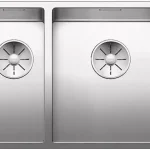 Expressz szállítás BLANCO 521610 Mosogató Claron 340/180-U selyem fényű nemesa.InFino rúd nélkül