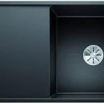 Árengedmény BLANCO 525847 mosogató AXIA III 5 S-F fekete SILGRANIT®PuraDur® InFino excenterr
