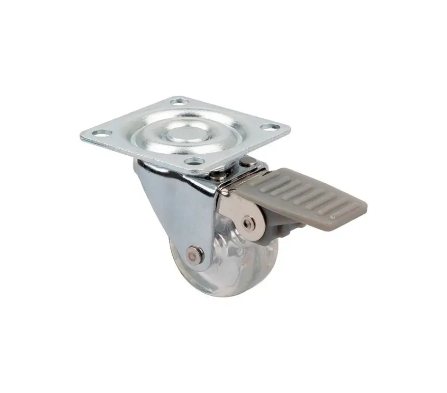 Legkelendőbb StrongCastors Kerék TOP-E, átm. 35 mm, átlátszó sötét, fékkel