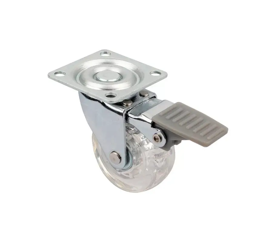 Szuper akció StrongCastors Kerék TOP-E, átm. 50 mm, átlátszó, fékkel