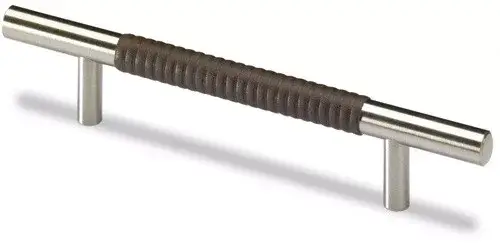 Gyors szállítás HETTICH 9070149 fogantyú Bytantia 220/160 mm sötétbarna bőr nemesacél imitáció