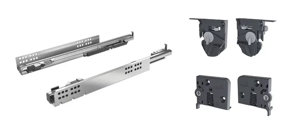 Akció K-HETTICH set Quadro 4D V6 P2O 320mm/30kg oldalfalhoz 16mm + kapcsolókészlet