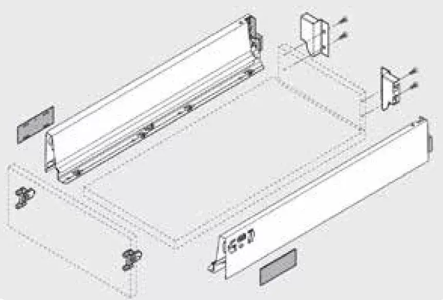BLUM készlet Antaro M 450 mm/30 kg, Blumotion/TOB, szürke R9006 Kedvezményes ár