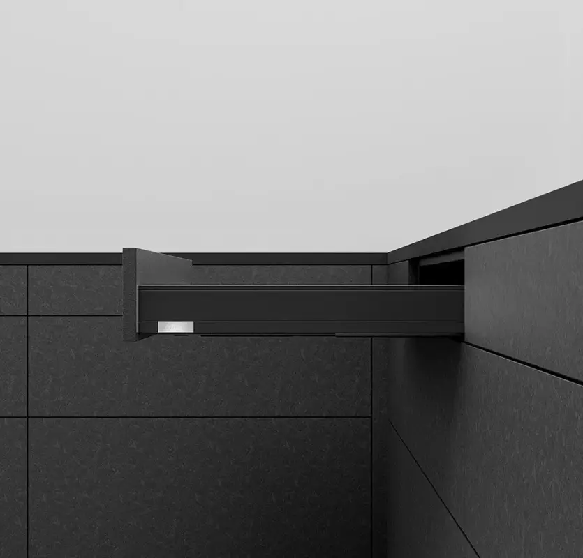 K-BLUM Legrabox N 500mm/40 kg, Tip-on, karbon fekete CS-M, csavar Akció