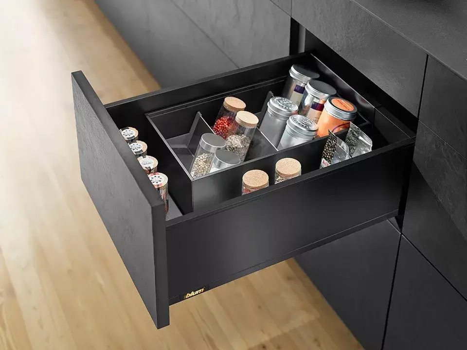 Alacsony ár K-BLUM Legrabox C Pure 350mm/40 kg, Blumotion/TOB, karbon fekete CS-M, expando
