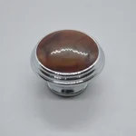 Legjobb ár Fém-műanyag bútorgomb, króm-barna színű, 34 mm átmérő