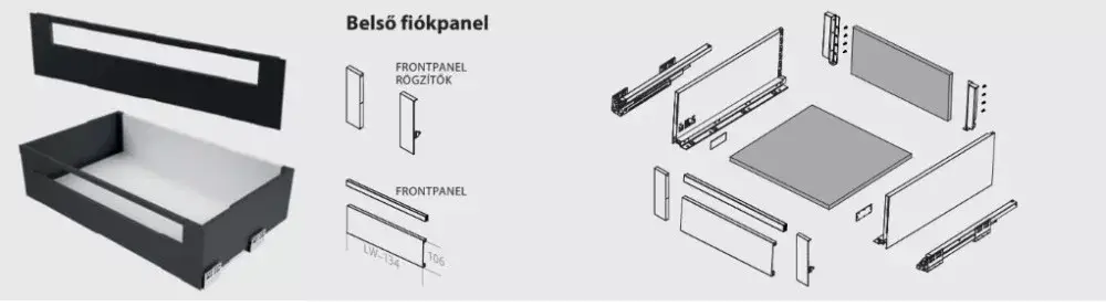 GM_172A Panelrögzítő, antracit, 172 mm Gyors kiszállítás