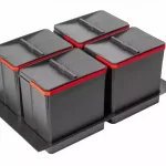 Árengedmény AxiSpace 800 mm, Beépíthető szelektív hulladékgyűjtő, 4 tartályos, fedelekkel