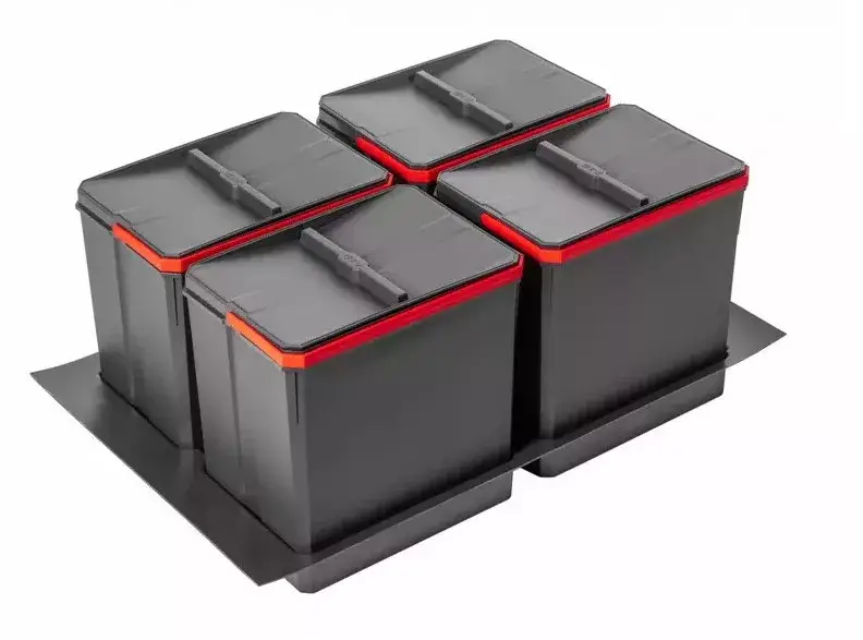 Árengedmény AxiSpace 800 mm, Beépíthető szelektív hulladékgyűjtő, 4 tartályos, fedelekkel