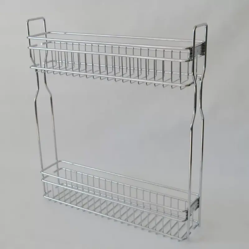 Alacsony ár GM2061 Innenregal aus Metall, 2 Ablagen, chromfarben, 200 mm
