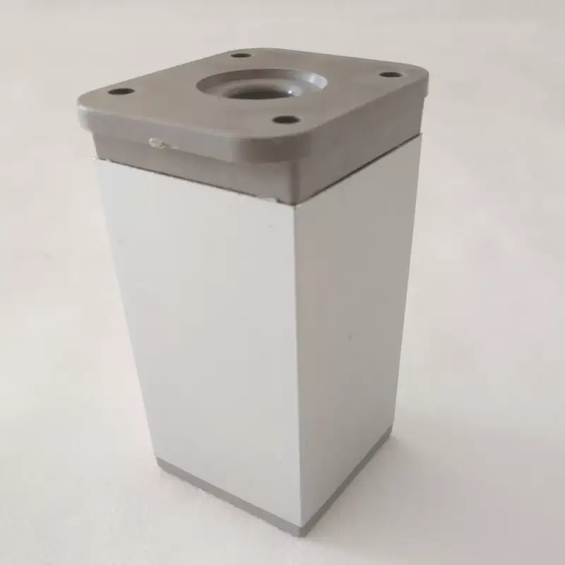 Népszerű Möbelbein, quadratisch, Aluminium matt, 150 mm