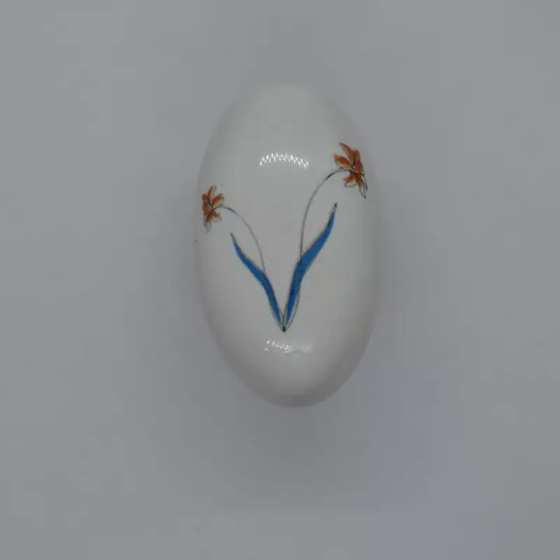 Möbelknopf, ANTRACIT Metallenden - Weißes Porzellan, Blumenmotiv Biztonságos fizetés
